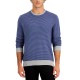  Men's Elevated Tonal Texture Sweaters, Navy, Large