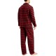  Mens Sleepwear Black Large Flannel Pajama Set, Red, Large.