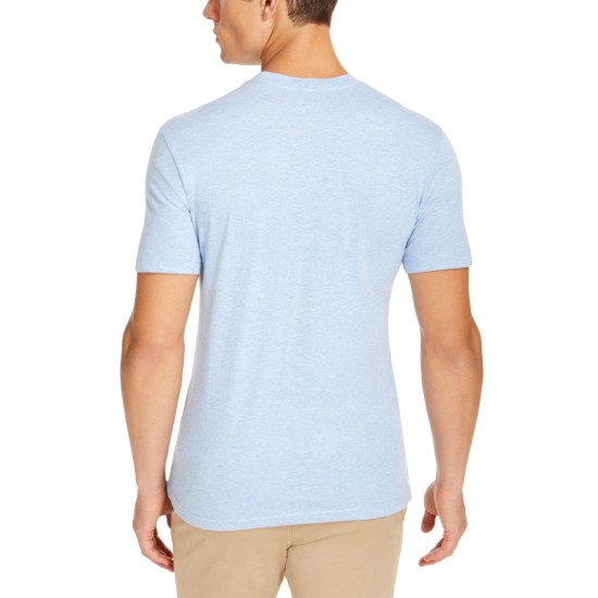  Men’s Solid Crewneck T-Shirt, Light Blue, X-Large