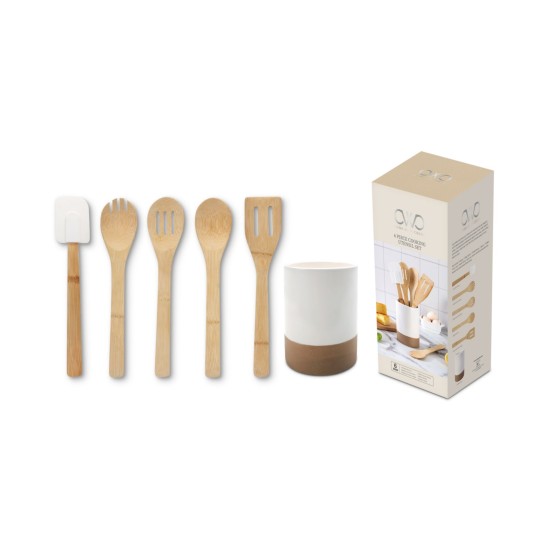 Cook with Color 6-Pc. Utensil Set, Bamboo