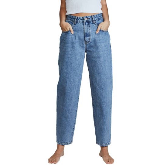  Womens Slouch Mom Jeans, Brunswick Blue, 12