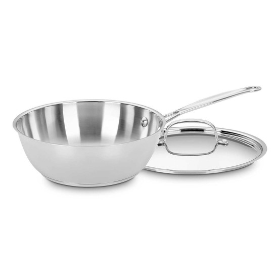 3 Qt Chefs Pan with Cover Stainless Steel