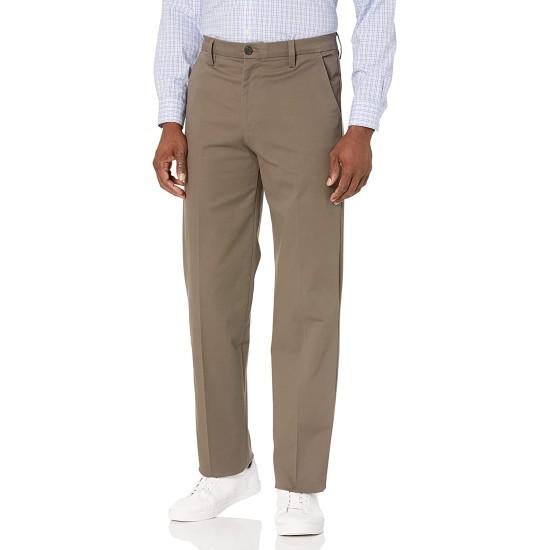 Men’s Classic Fit Workday Khaki Smart 360 FLEX Pants, Dark Pebble (Stretch), 32W x 32L