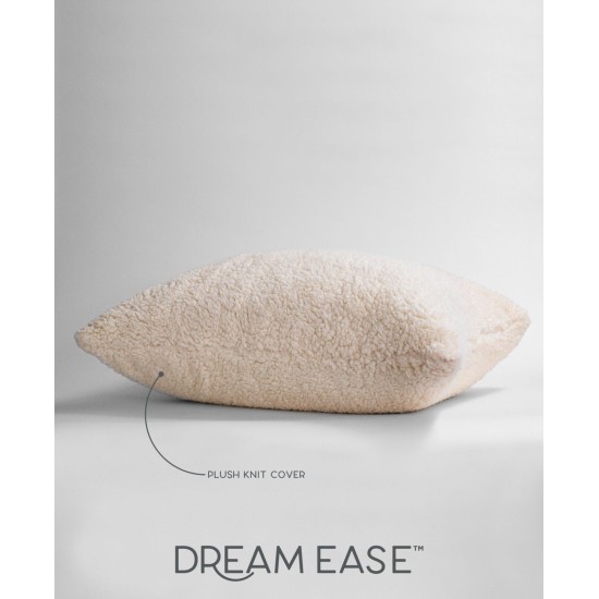 DreamEase Sherpa Comfort Pillow, Ivory, 20×28