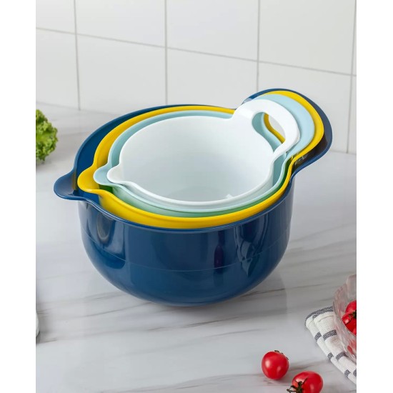 Enchante Cook With Color, Plastic 4-Pc. Mixing Bowl Set