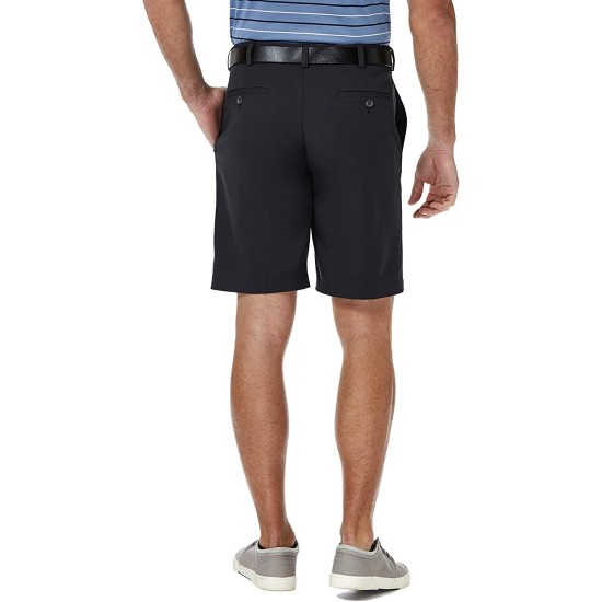  mens Cool 18 Pro Straight Fit 4-way Stretch Expandable Waist With Big & Tall Sizes Flat Front Shorts, Black Classic, 46 R