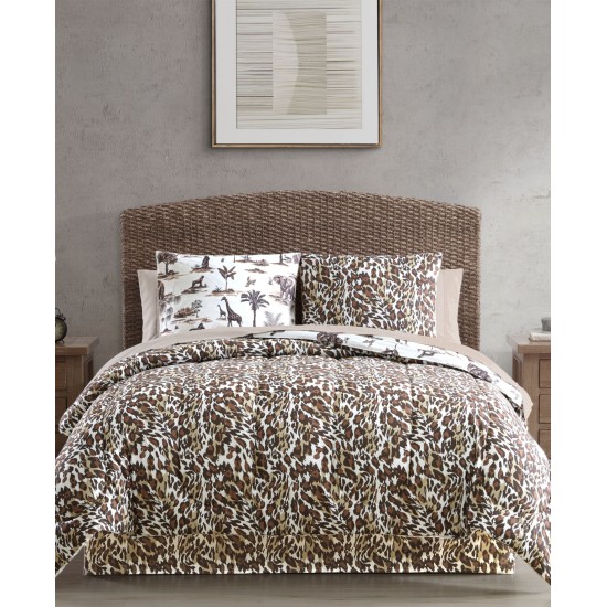  Safari 8-Pc. Reversible Animal-Print Full Comforter Set Bedding