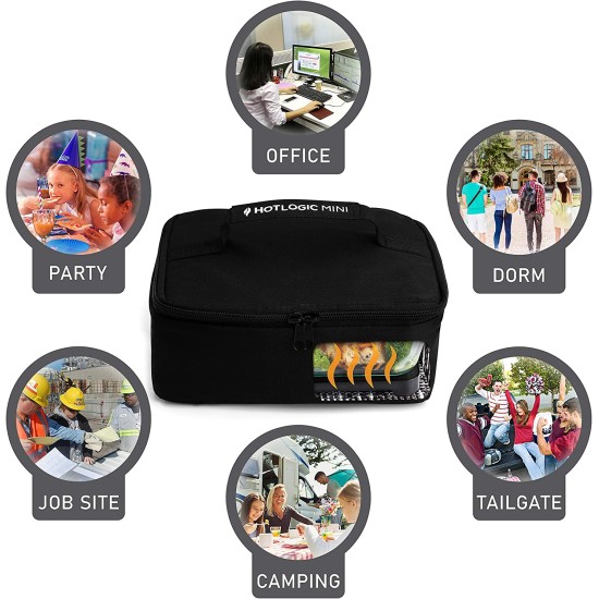 , Portable-Personal Oven Tote, Lunch Bag 120V(Black)
