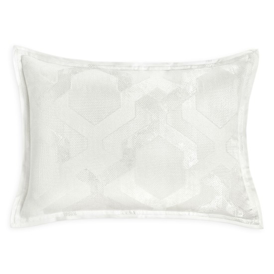 Collection Textured Lattice Pillow Shams, White, 28 x 20