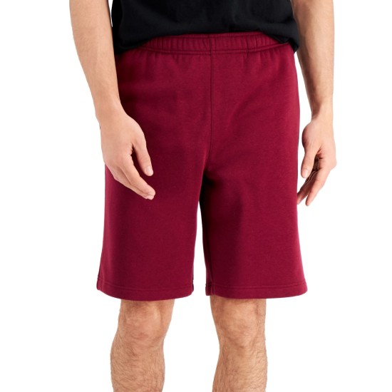  Men's Fleece Shorts, wine, X-Large