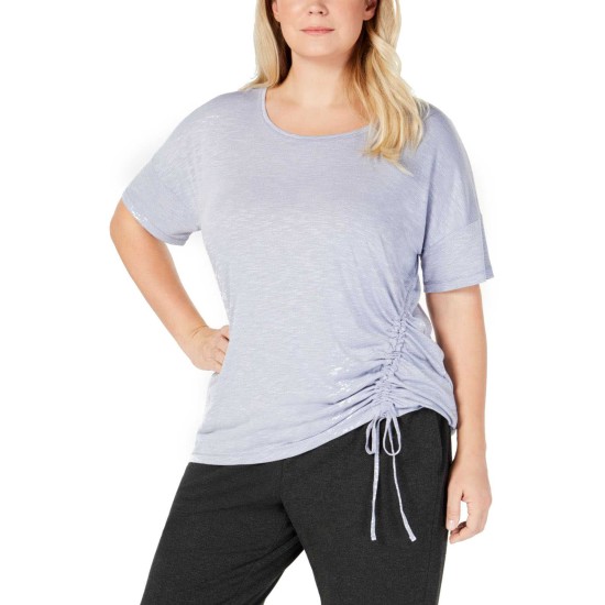  Plus Size Side-Tie Top (Tranquility, 1X)