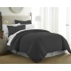  Luxury Collection Soft Brushed Microfiber 3pc Duvet Cover Set, Black, Queen