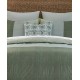  Chambray Color Block 3 Piece Duvet Cover Set, King, Green