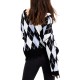 Just Polly Juniors Distressed Argyle Sweaters, X-Large