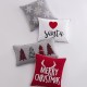  Rudolph Snowflake Decorative Pillow, 18″ x 18″, Grey