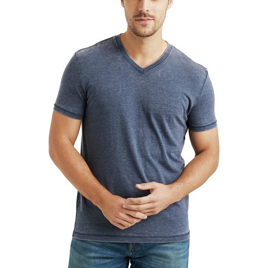  Men’s Venice Burnout V-Neck Tee Shirt, Gray, Small