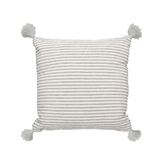 Lush Dcor Pinnacle Stripe Decorative Pillow, Gray/White, 20 x 20″