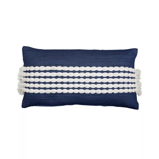  Linear Dotted Decorative Pillows, Navy