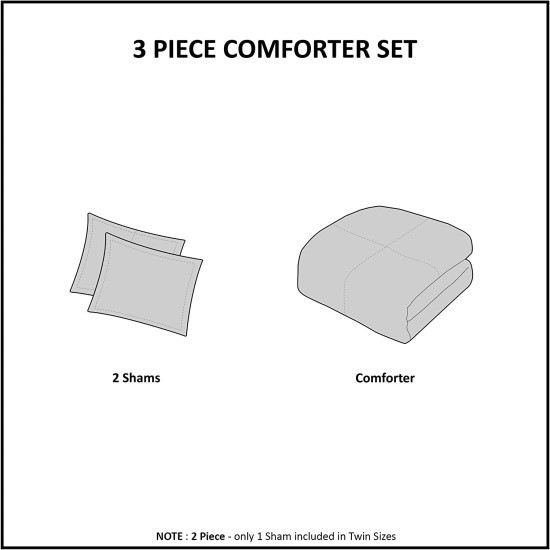  Adelyn 3-Pc. Comforter Set, Full/Queen, Ivory