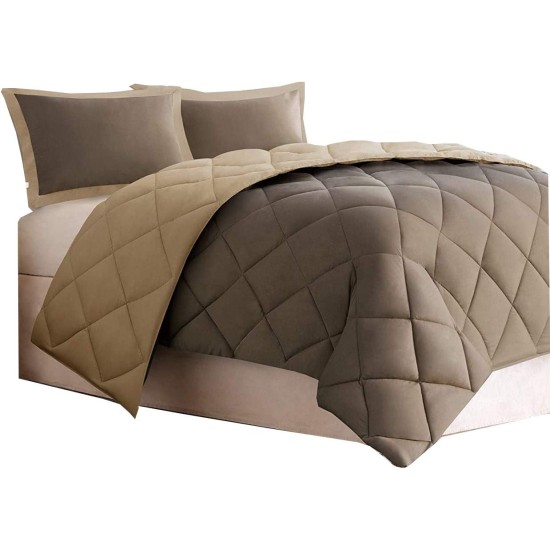  Essentials Larkspur Reversible 2-Pc. Comforter Set, Twin/ Twin XL, Brown
