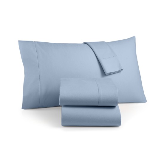  Luxury 100% Cotton Flannel 4-Pc. Full Sheet Set, Blue
