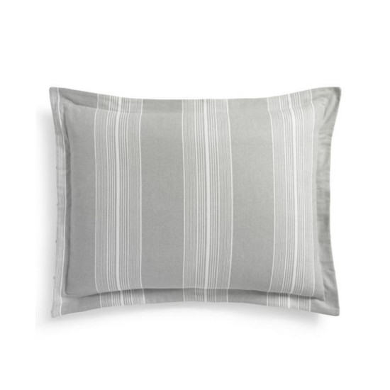  Modern Stripe Flannel Standard Sham, Gray, 20 x 26