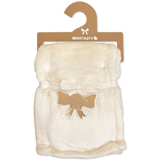  Ivory Velvet Baby Blanket, 30x40 