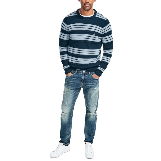  Men’s Striped Sweater, X-Large