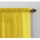  Calypso Sheer Voile Rod Pocket Curtain Panel, 59″ x 63″, Lemon