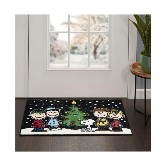  Peanuts Snoopy Christmas Tree Accent Rug, 18 x 30, Black