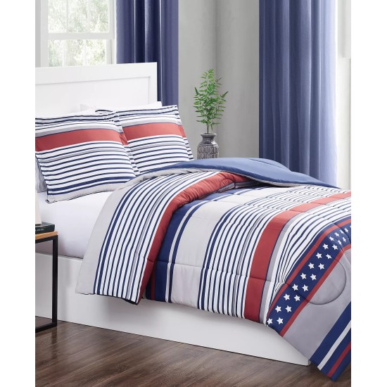  Stars & Stripes 3-Pc. Reversible Full/Queen Comforter Set