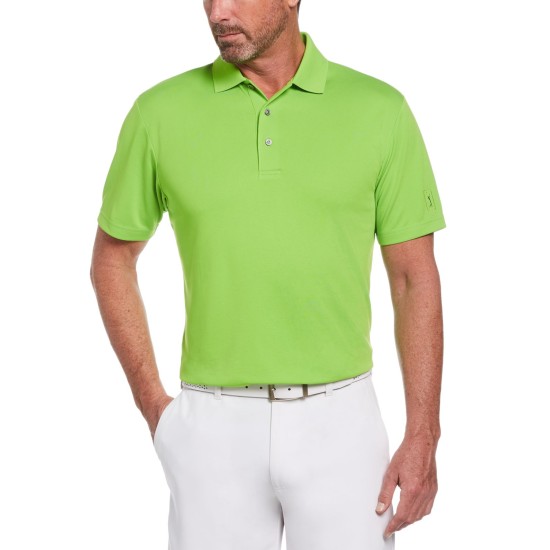  Men's Airflux Golf Polo T-Shirts, Green, Medium
