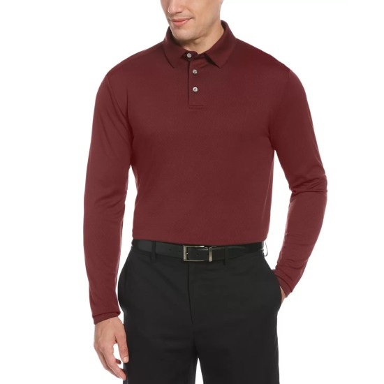  Mens Moisture-Wicking Twill Jacquard Golf Polo Shirts,  X-Large