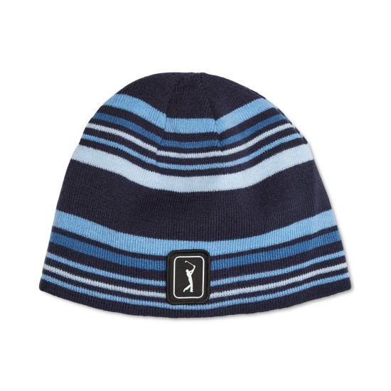  Unisex Reversible Beanie Hat, Blue