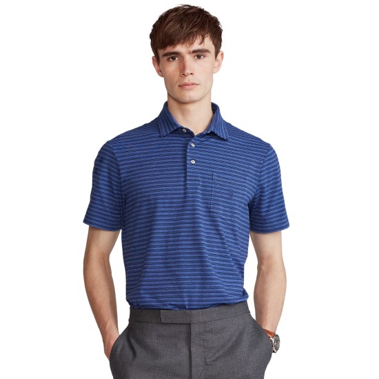  Men’s Classic-Fit Jersey Striped Polo Shirt