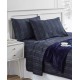  Holiday Microfiber 5 PC Full Sheet Set With Throw Bedding, Navy