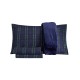  Holiday Microfiber 5 PC Full Sheet Set With Throw Bedding, Navy