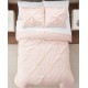  Simply Clean Ultra Soft 3 Piece Hypoallergenic Stain Resistant Pleated Duvet Cover Set, King, Blush