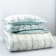  Ombre Vines Reversible Green and White Floral King Duvet Set