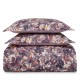  Shadow Floral Twill Duvet Cover Set, King, Purple