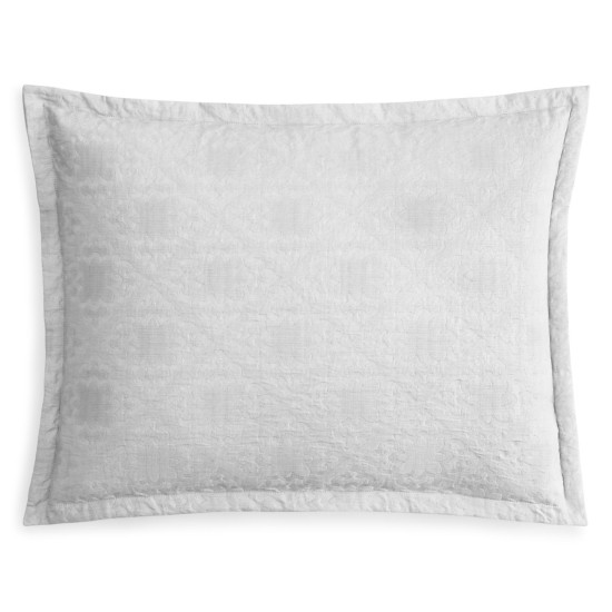  Tile Matelasse 100% Cotton Pillow Sham Pair, King, White