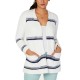 Style & Co Striped Open-Front Cardigan (Winter White Combo, XL)