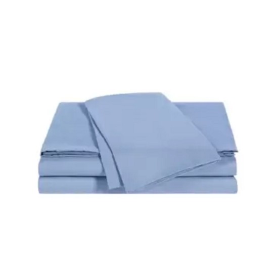  Wellbeing Oxywash Solid 300 Thread Count Sheet Sets, Blue, Full