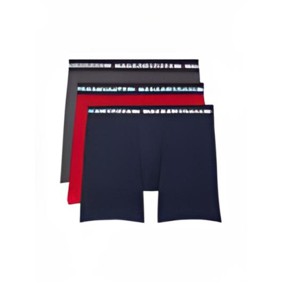  Men’s Comfort + Boxer Brief 3Pk Grey/Red/Navy – XLarge