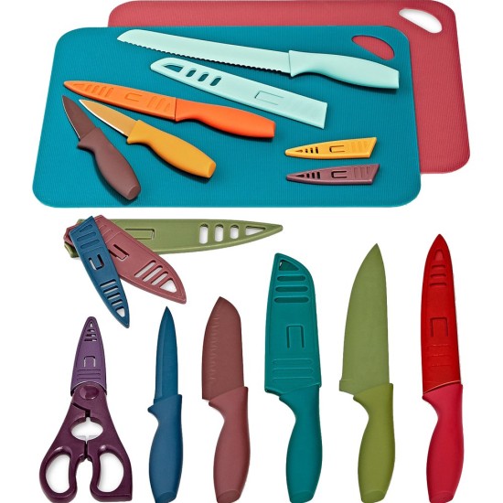  22 Piece Cutlery Set With Knives Shears Sheaths And Cuttin Mats