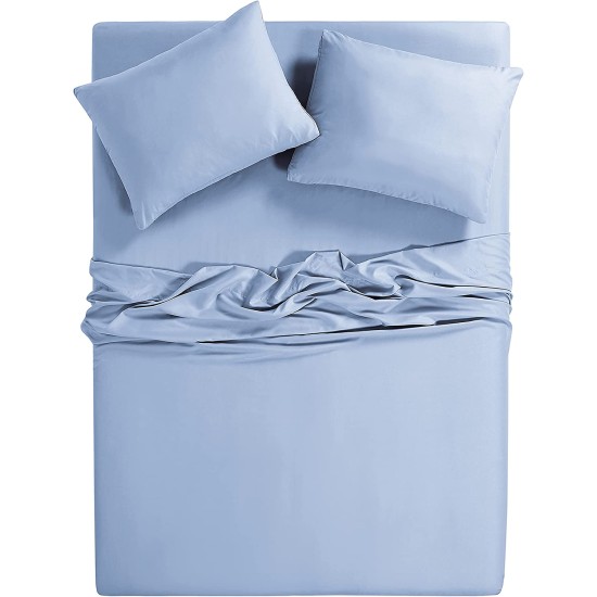  Oxywash Solid 300 Thread Count 4pc Sheet Set, Queen