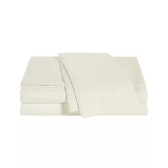  Oxywash Solid 300 Thread Count 4pc Sheet Sets, Ivory, Queen