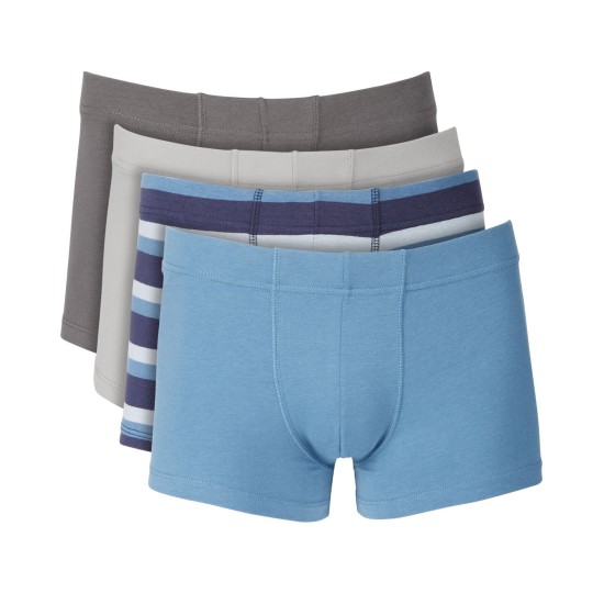  Men’s 4-Pack Boxer Briefs, Small, Gray/Blue