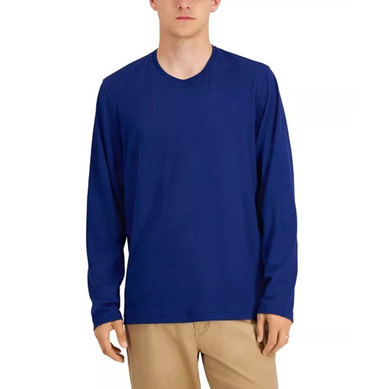 Men’s Long Sleeve Supima Crewneck T-Shirt, Navy, Large