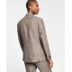  Men’s Slim-Fit Stripe Linen Suit Jacket, Light Brown, 38R
